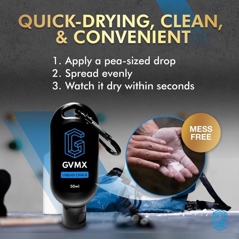 GVMX 50ML/100ML/400ML Superior Grip Premium Liquid Chalk. Long Lasting Mess-Free Gym Chalk for Weightlifting, Gymnastics, Climbing. Fast Drying Refillable Gym Accessories. Package May Vary. - Image 4